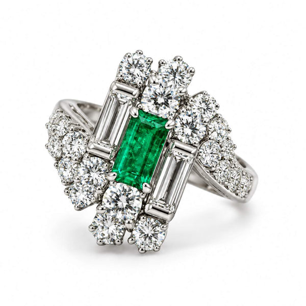Emerald And Diamond Ring