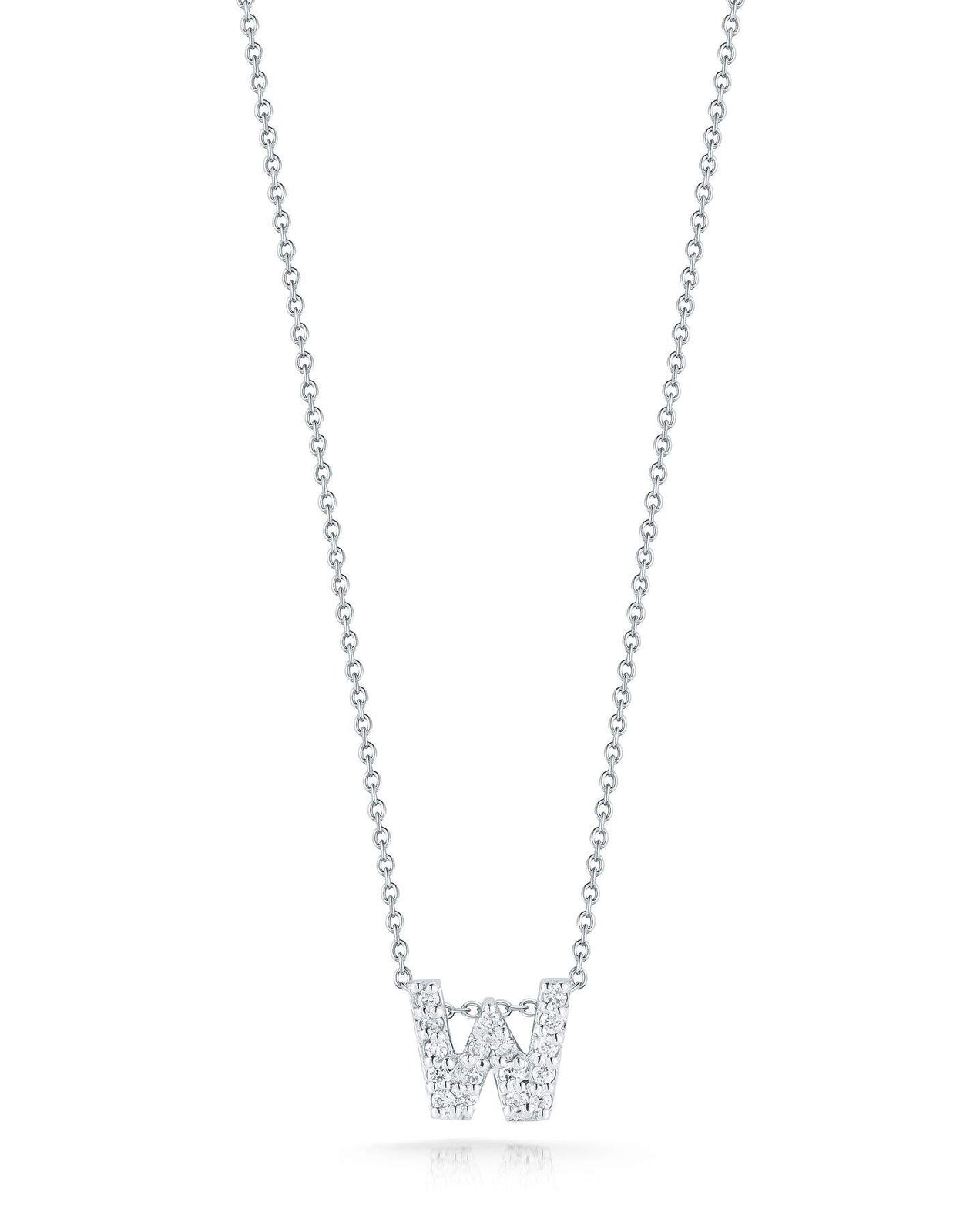 Roberto Coin Tiny Treasure Love Letter "W" Pendant Necklace