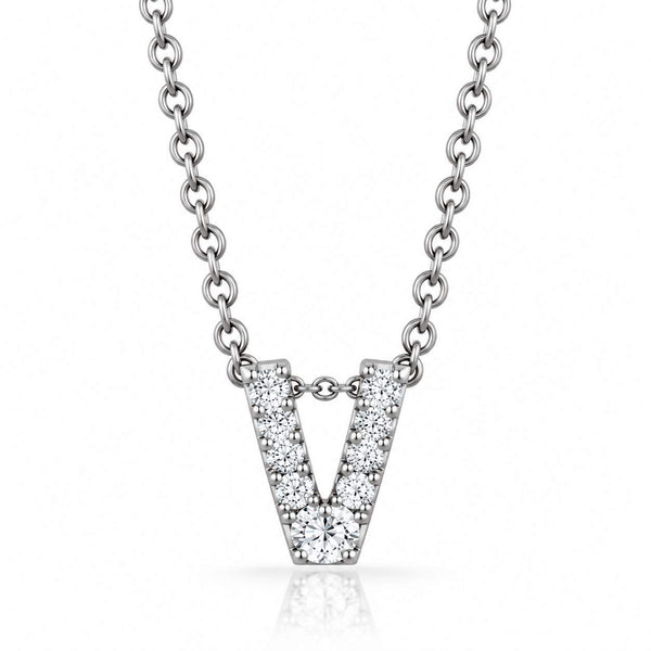 Roberto Coin Tiny Treasure Love Letter "V" Pendant Necklace