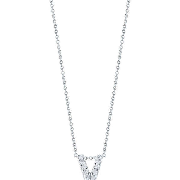 Roberto Coin Tiny Treasure Love Letter "V" Pendant Necklace