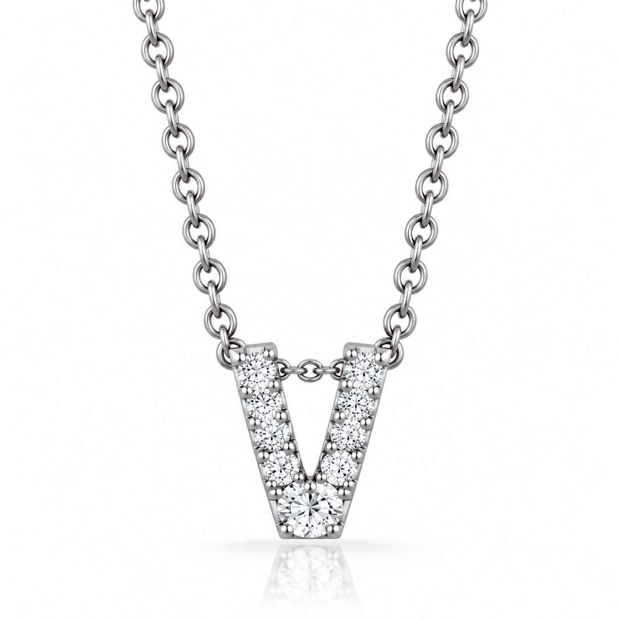 Roberto Coin Tiny Treasure Love Letter "V" Pendant Necklace