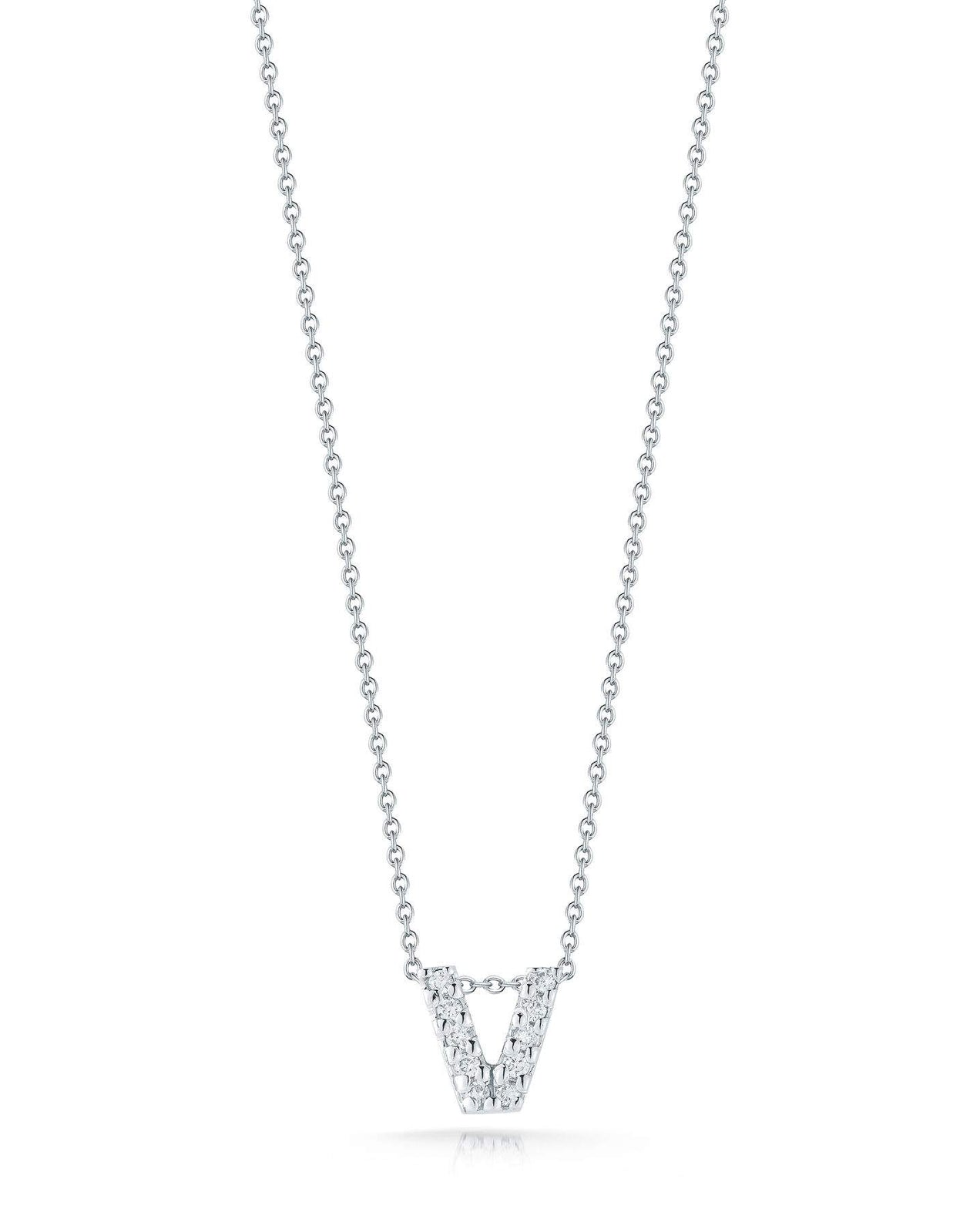 Roberto Coin Tiny Treasure Love Letter "V" Pendant Necklace