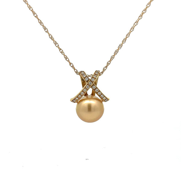 South Seas Pearl And Diamond Pendant Necklace