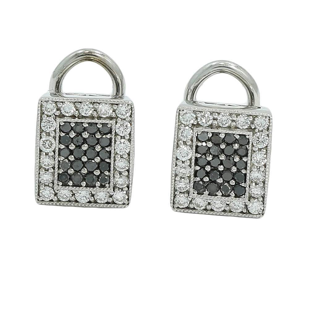 ROSIBLU BLACK AND WHITE DIAMOND SQUARE EARRINGS Provident Jewelery