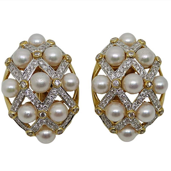 PEARL/DIAMOND EARRINGS