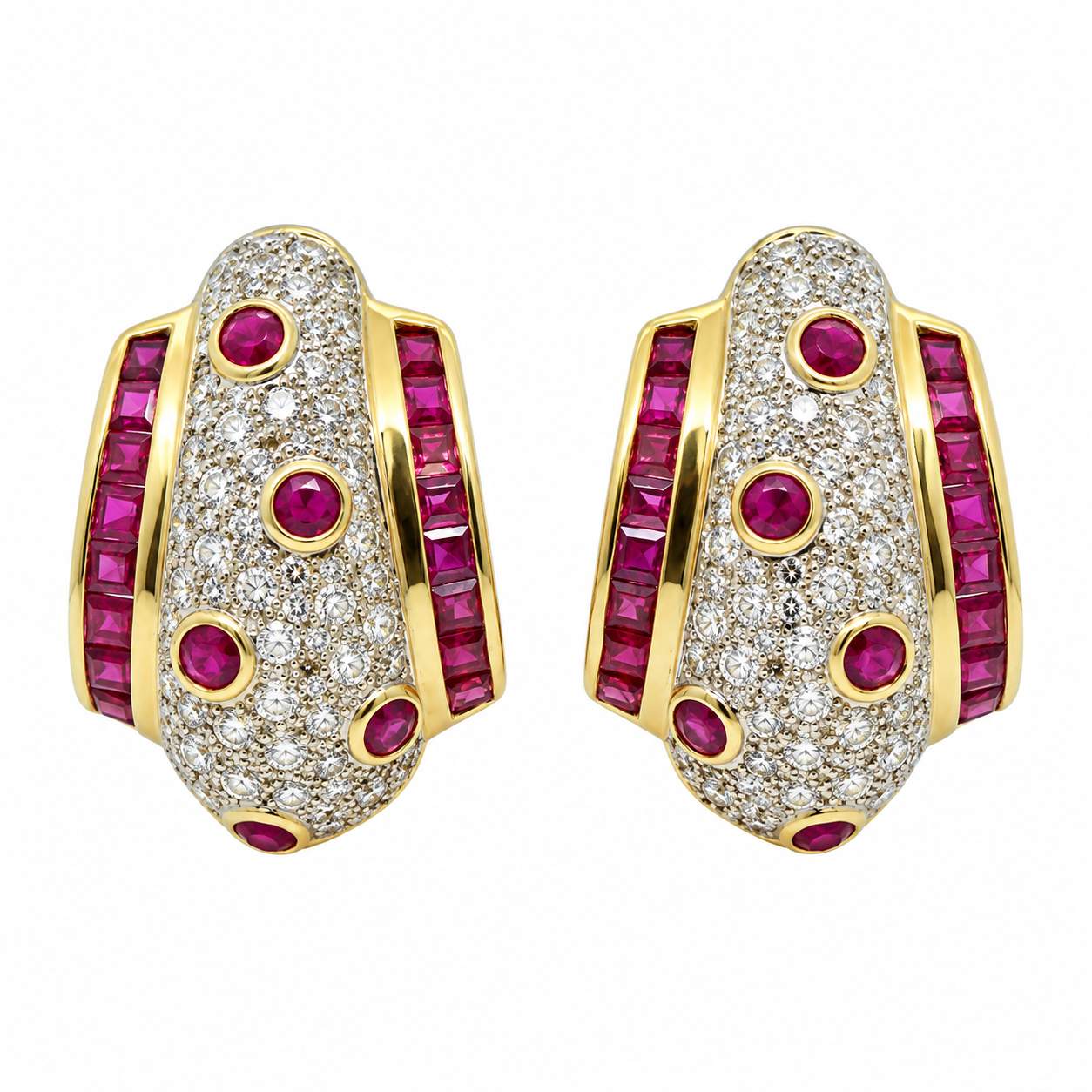 Ruby & Diamond Earrings