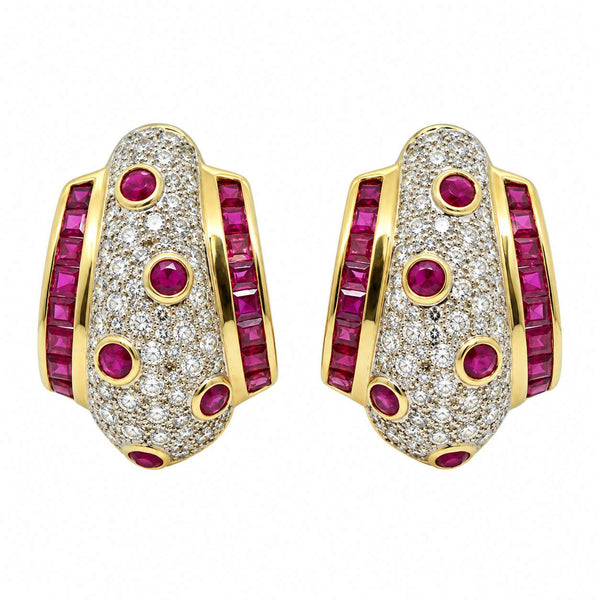 Ruby & Diamond Earrings