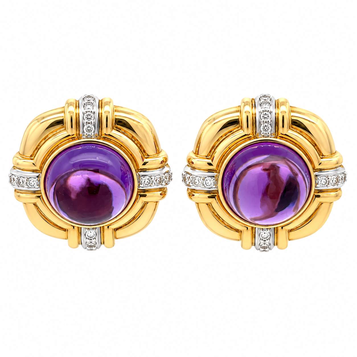 Amethyst & Diamond Earrings