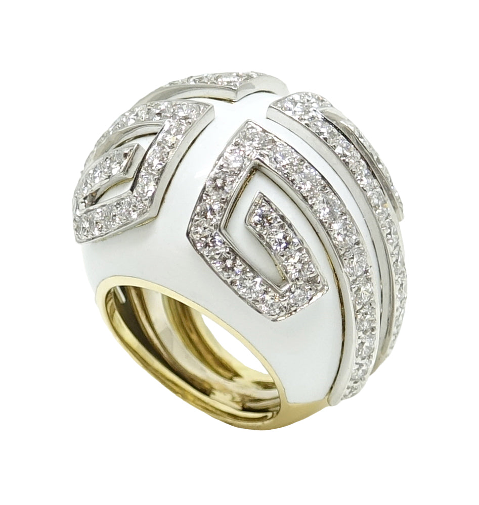 David Webb Scroll Diamond Ring