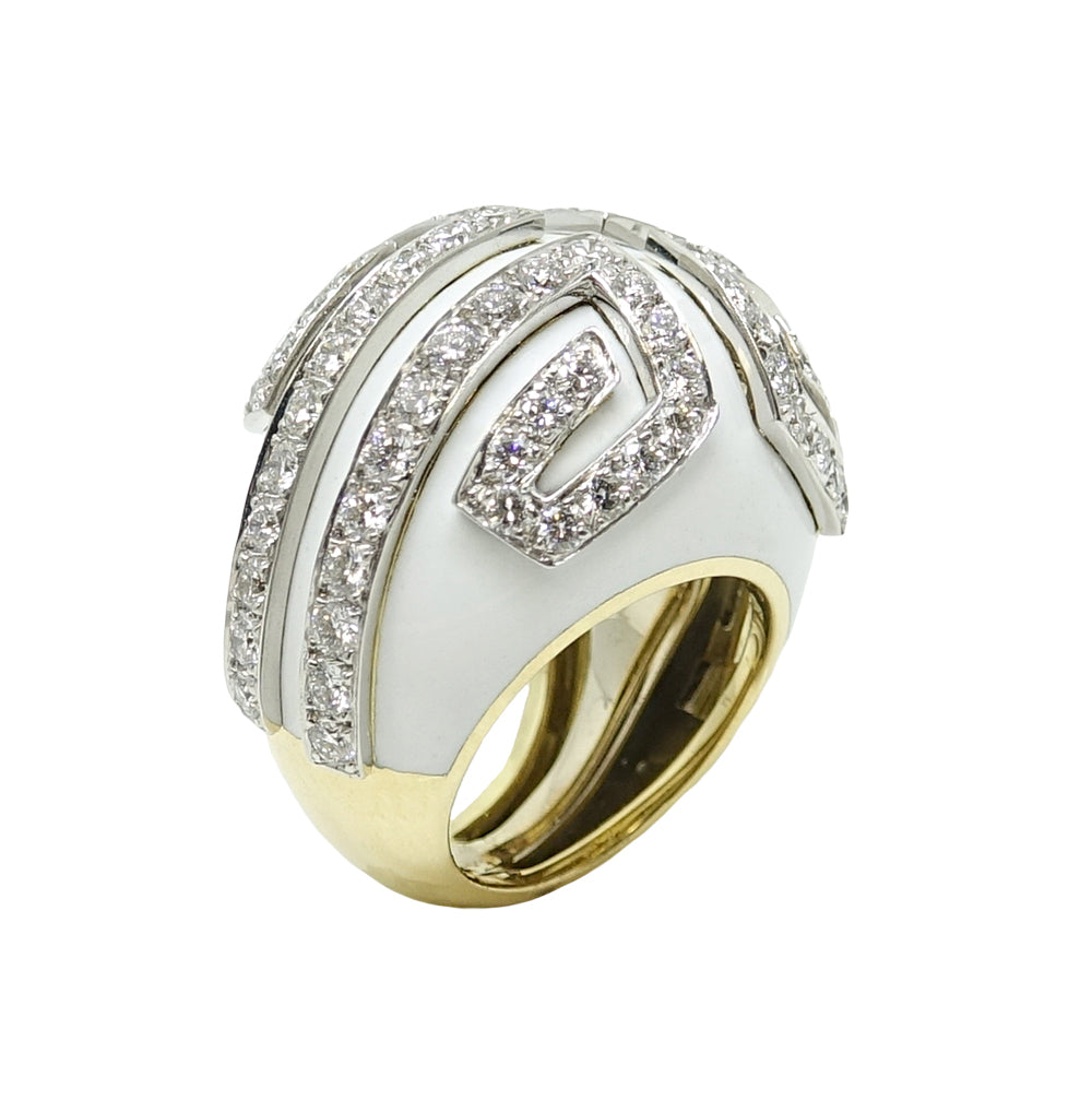David Webb Scroll Diamond Ring