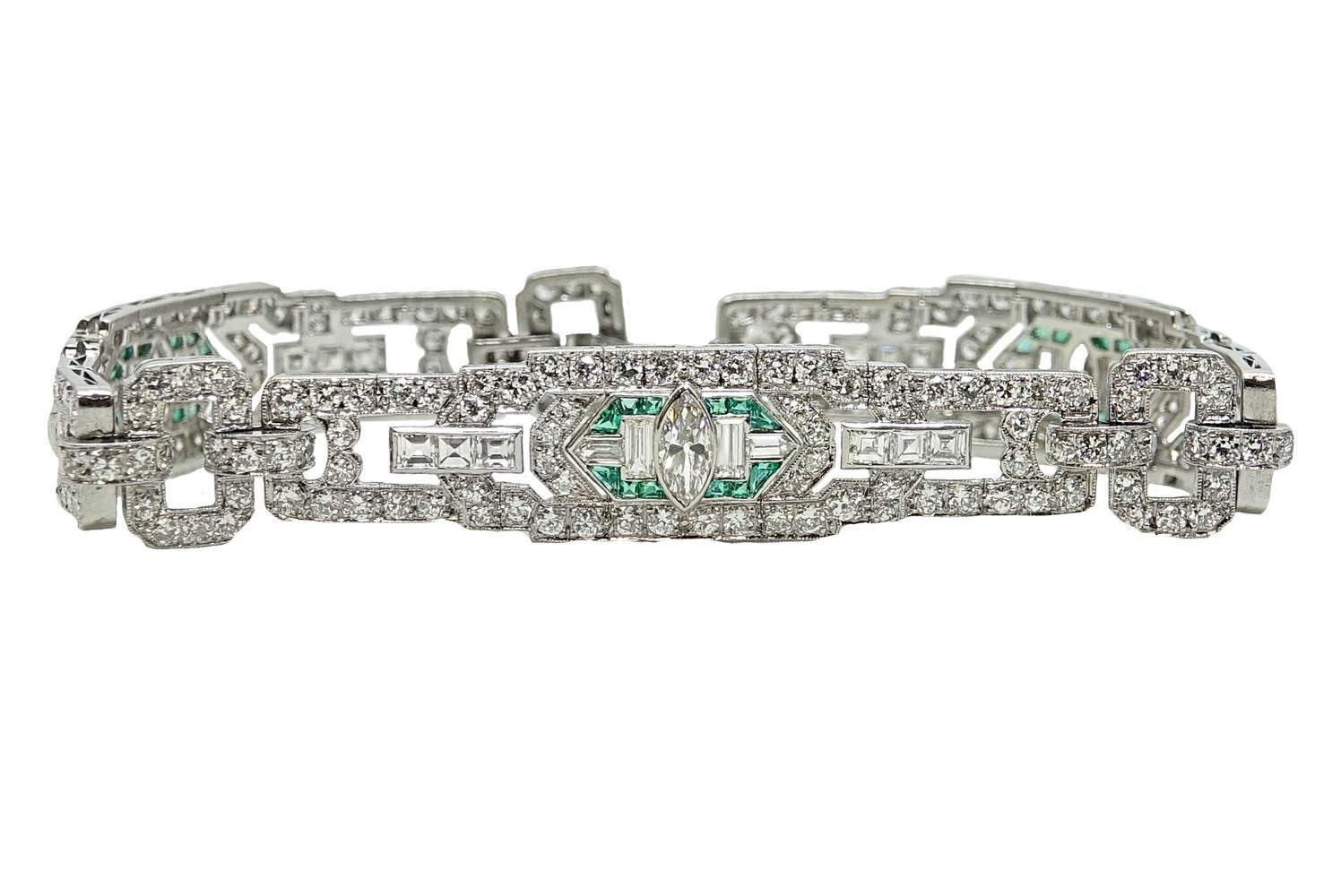 Emerald And Diamond Bracelet