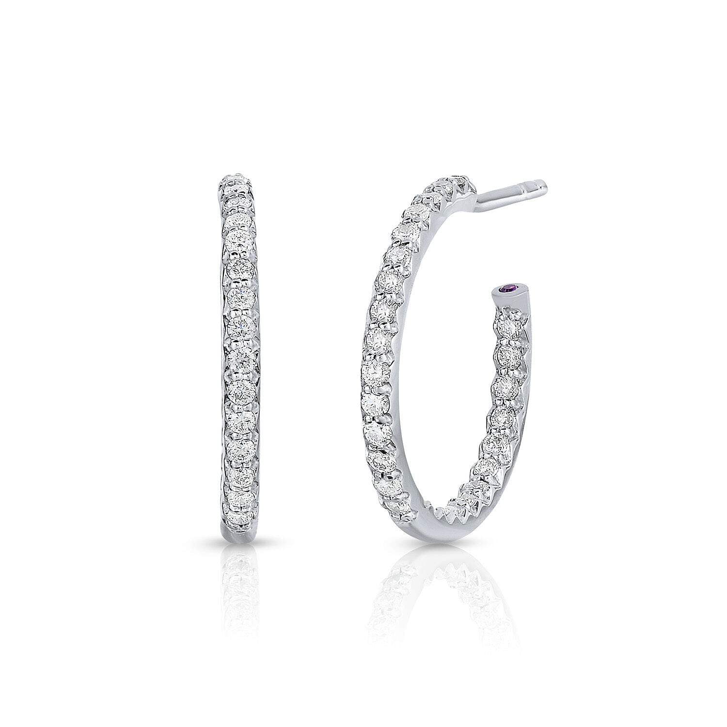 Roberto Coin Perfect X Small Inside/Outside Open Back Hoop Earrings