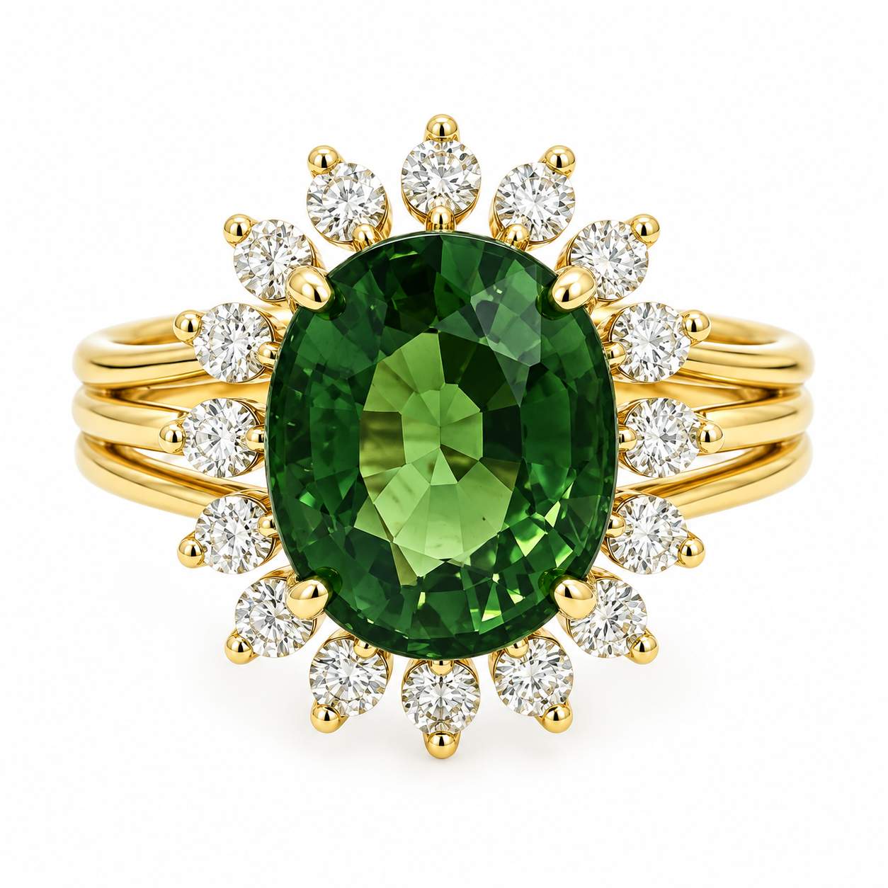 Tourmaline & Diamond Ring