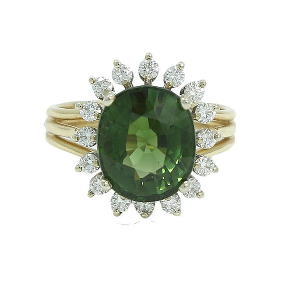 GREEN TOURMALINE AND DIAMOND RING Provident Jewelery