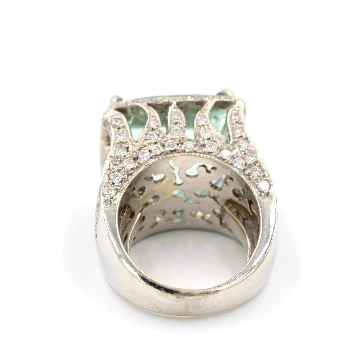 Aquamarine And Diamond Ring