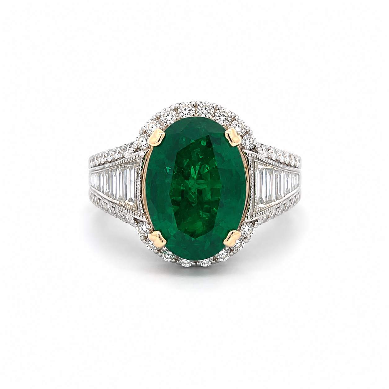 Emerald And Diamond Ring