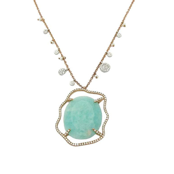 MEIRA T. DIAMOND & CHALCEDONY PENDANT