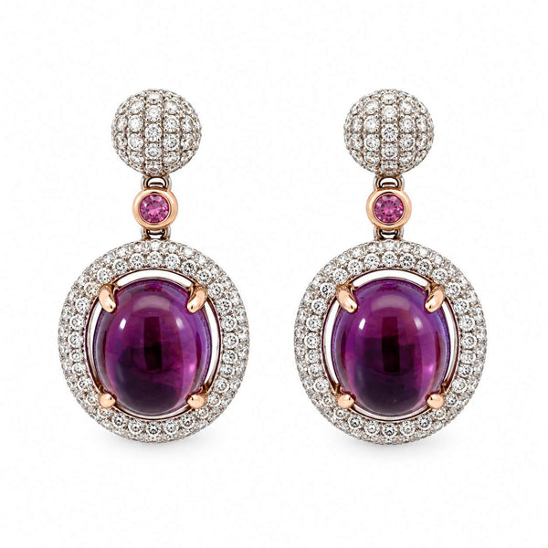 Amethyst And Diamond Earrings