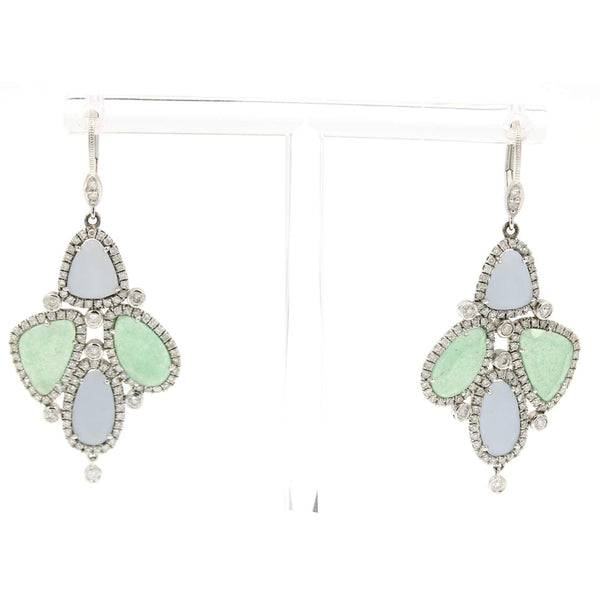 MEIRA T DIAMOND AND CHALCEDONY EARRINGS