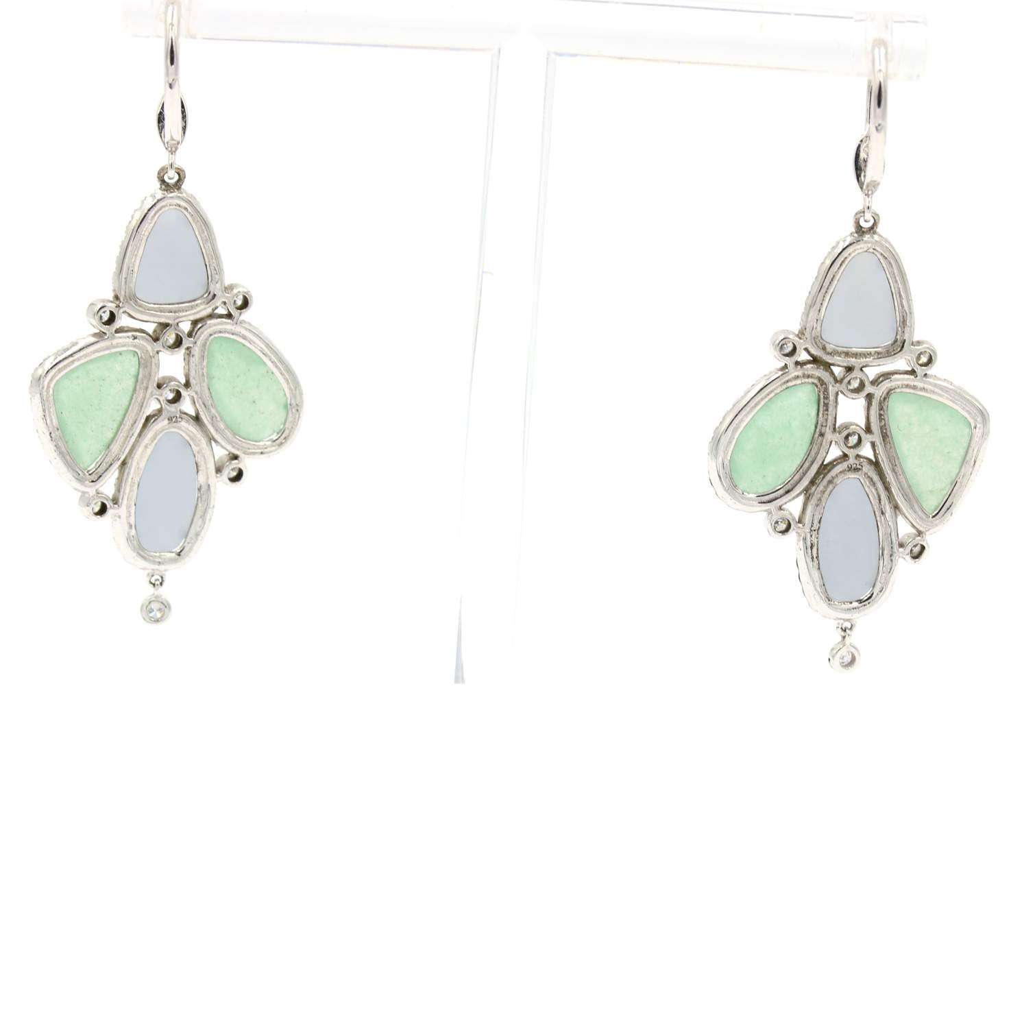 MEIRA T DIAMOND AND CHALCEDONY EARRINGS