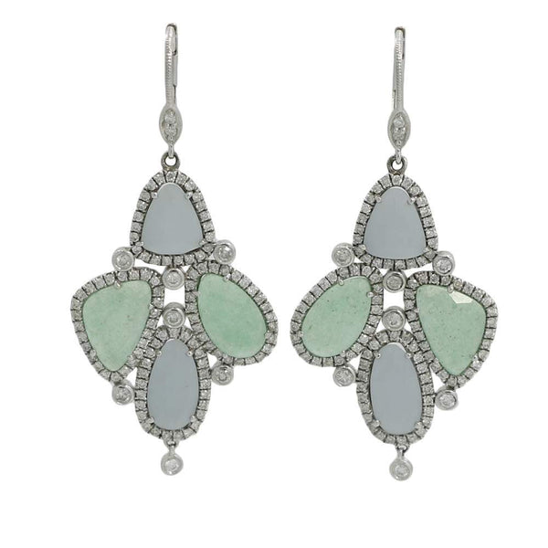 MEIRA T DIAMOND AND CHALCEDONY EARRINGS