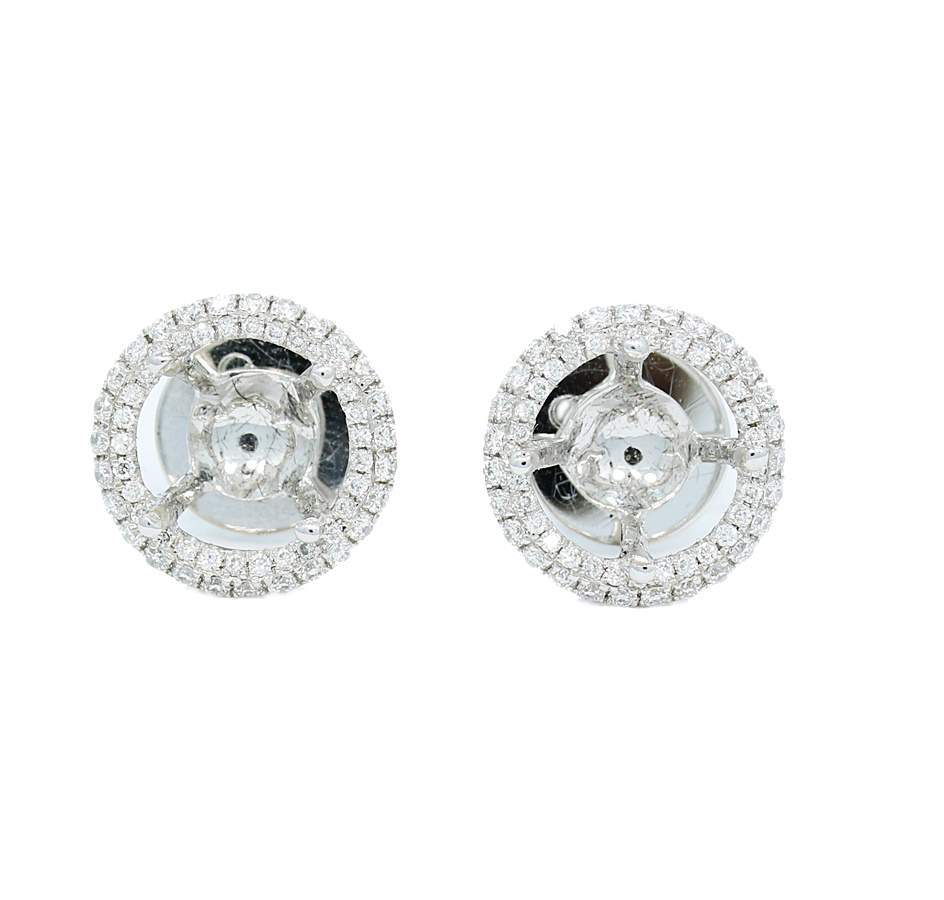 Diamond Halo Style Jacket Earrings