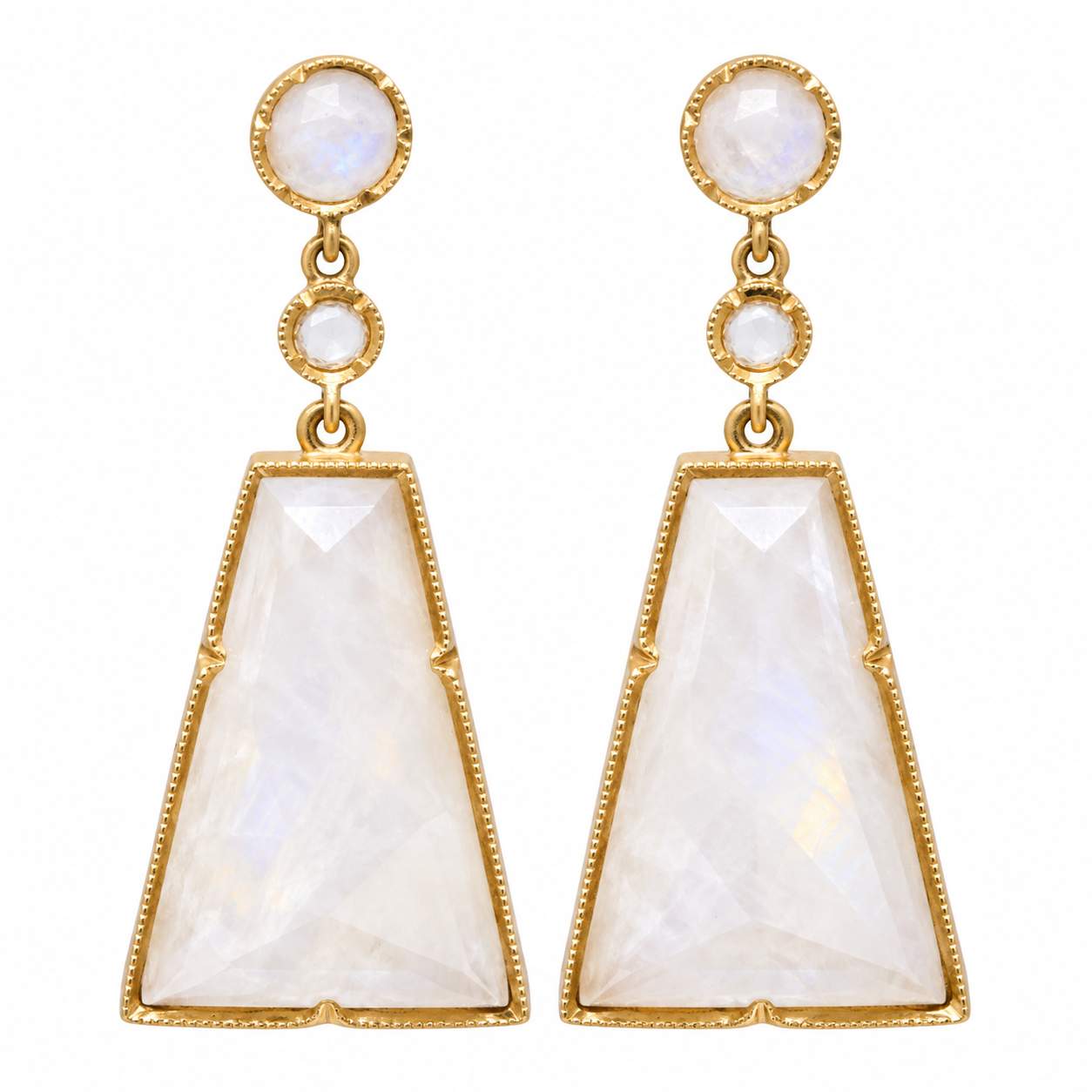 IRENE NEUWIRTH MOONSTONE DIAMOND EARRINGS