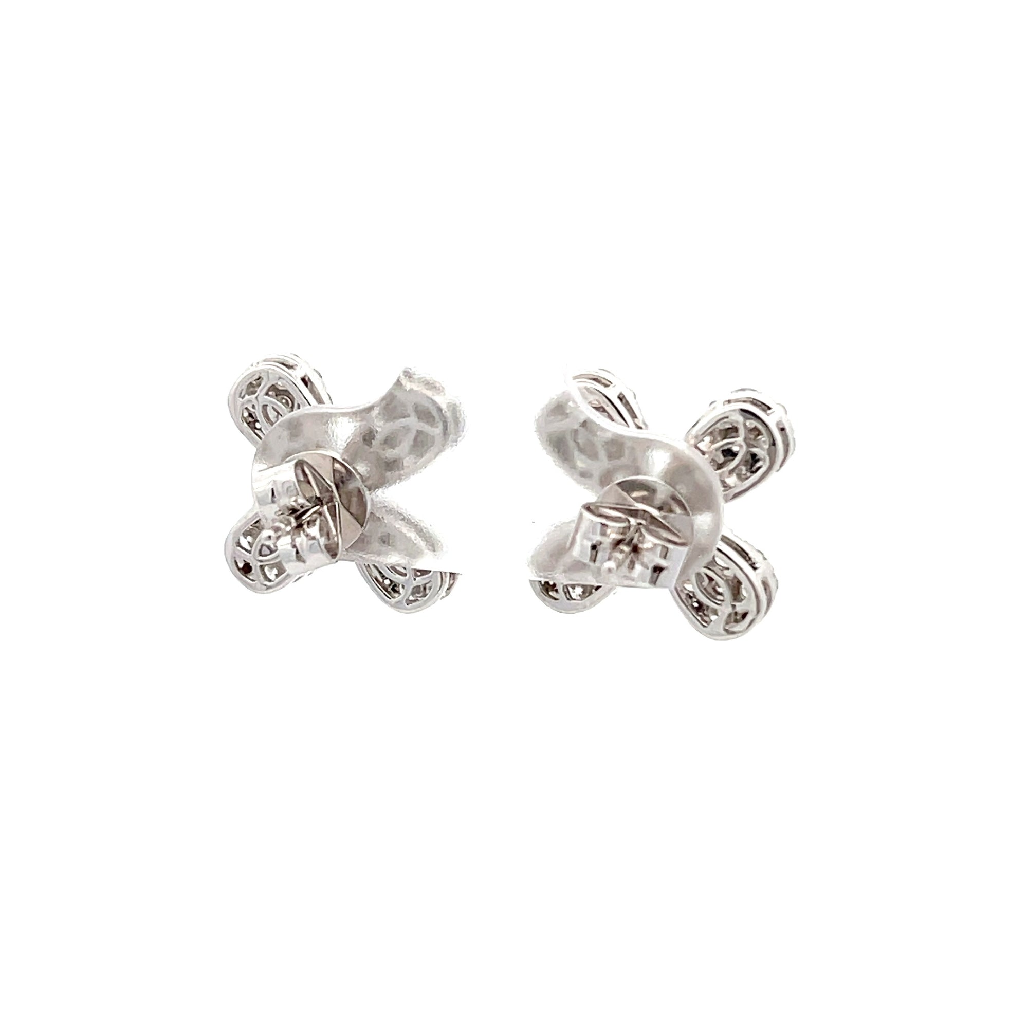 Diamond Flower Cluster Earrings