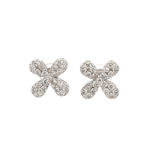 Diamond Flower Cluster Earrings