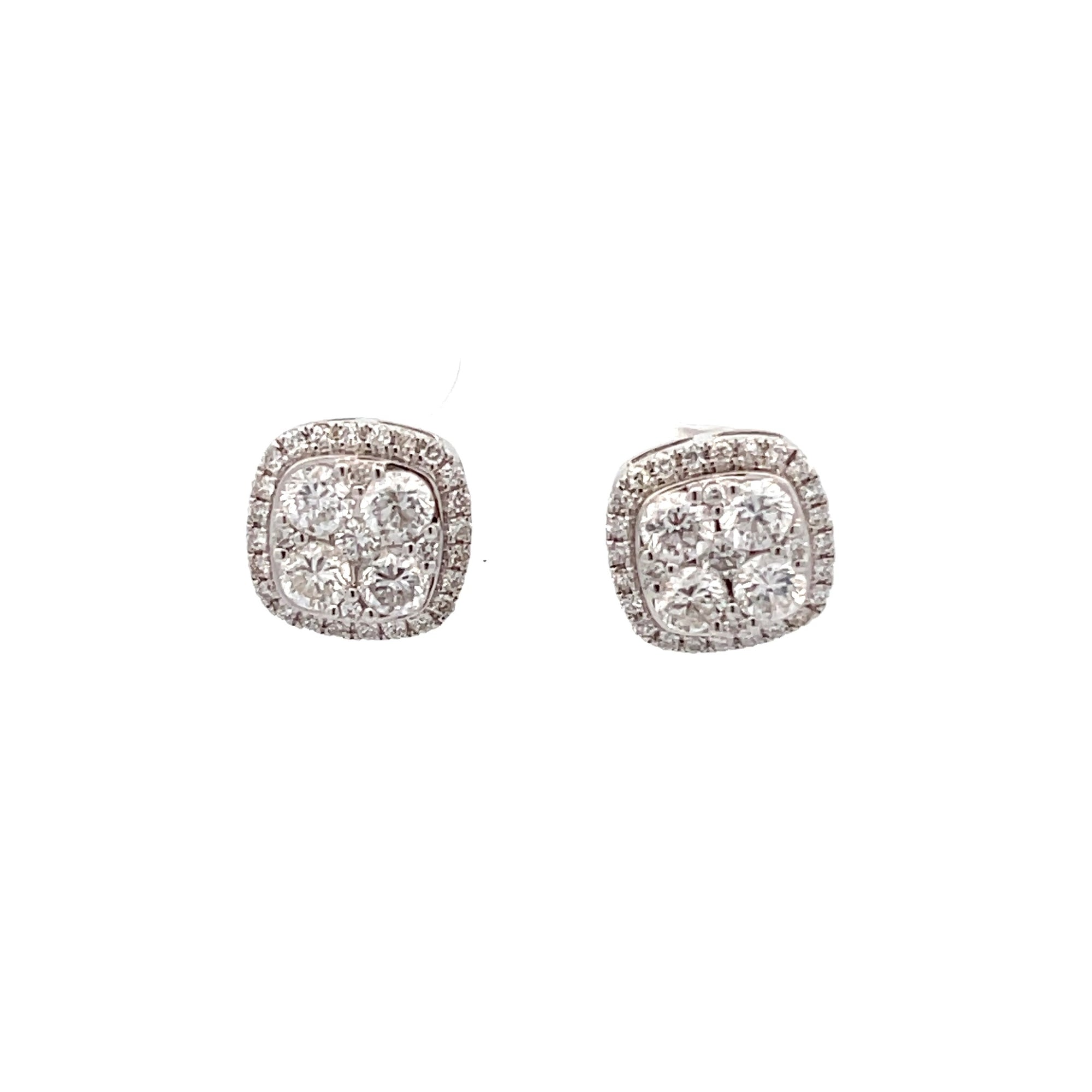 Diamond Cluster Stud Earrings