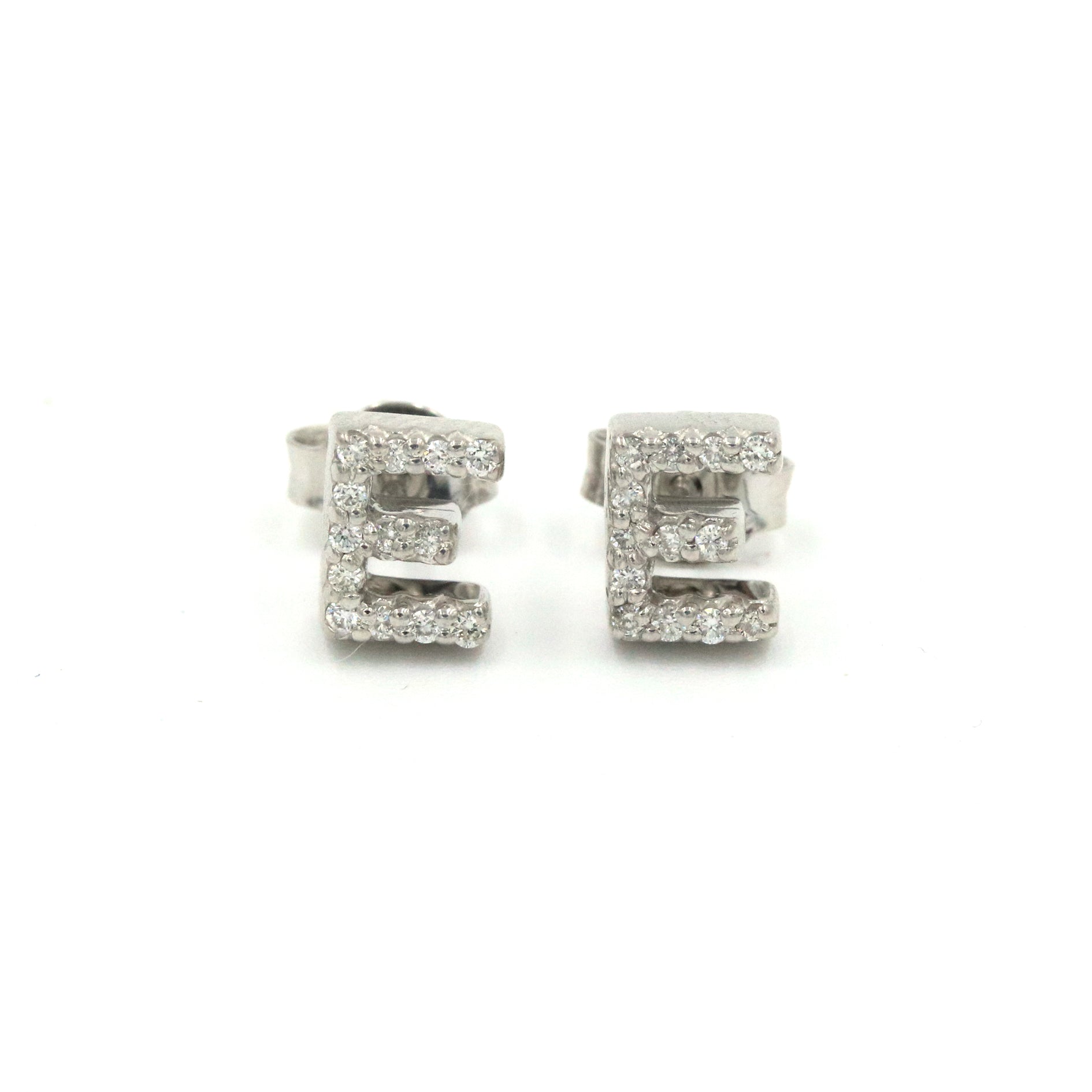 Roberto Coin Tiny Treasure Love Letter "E" Stud Earrings