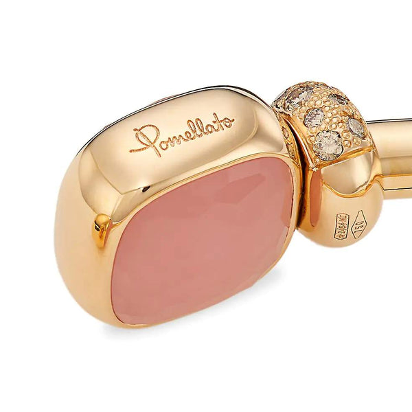Pomellato Nudo Classic Rose Quartz, Rose Chalcedony, And Brown Diamond Bracelet