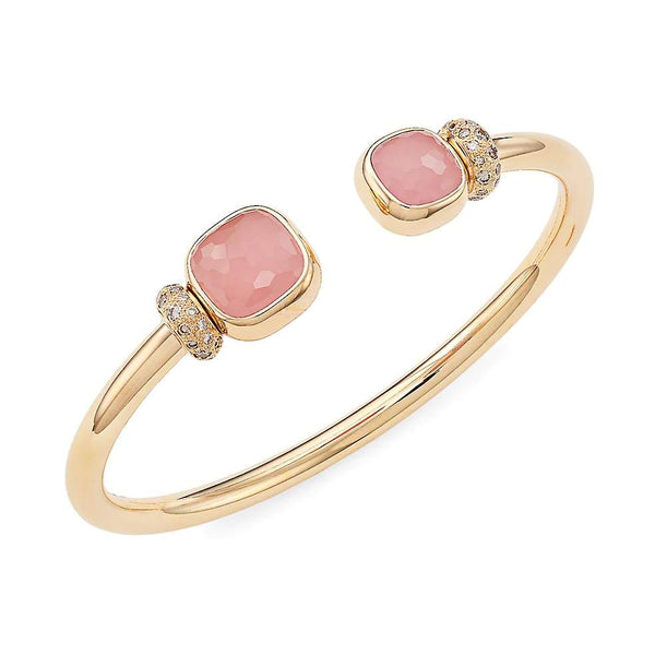Pomellato Nudo Classic Rose Quartz, Rose Chalcedony, And Brown Diamond Bracelet