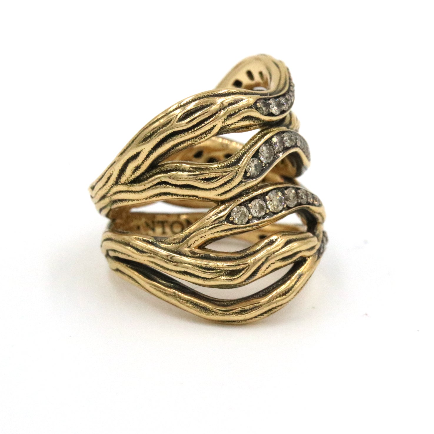 Rhodium Vulcano Diamond Ring