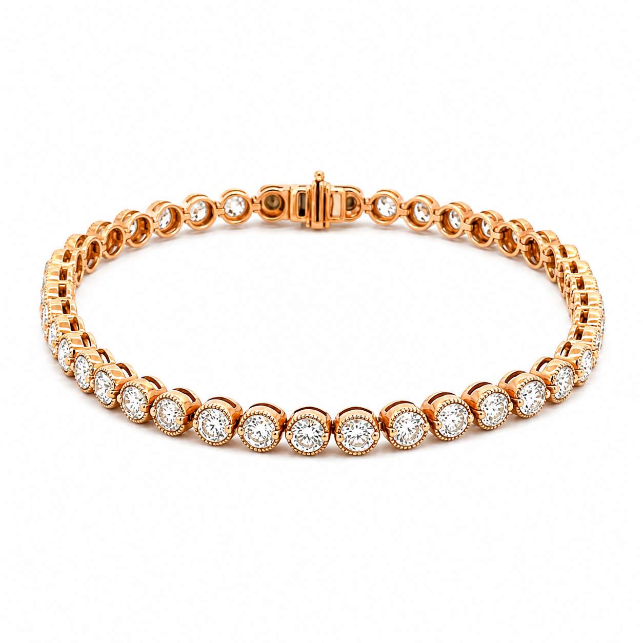 Diamond Bezel-Set Tennis Bracelet