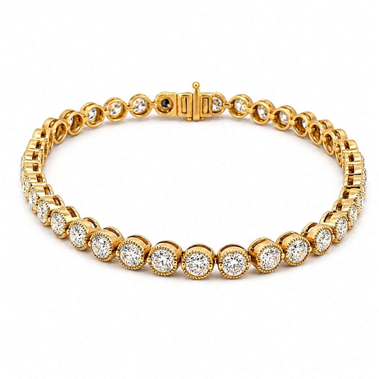 Diamond Bezel-Set Tennis Bracelet