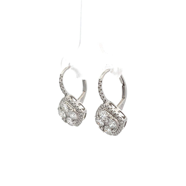 Diamond Dangle Cluster Earrings