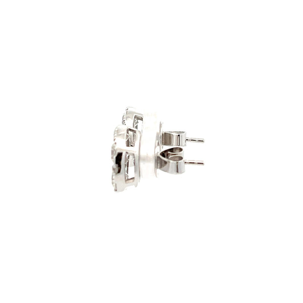 Diamond Cluster Flower Earrings