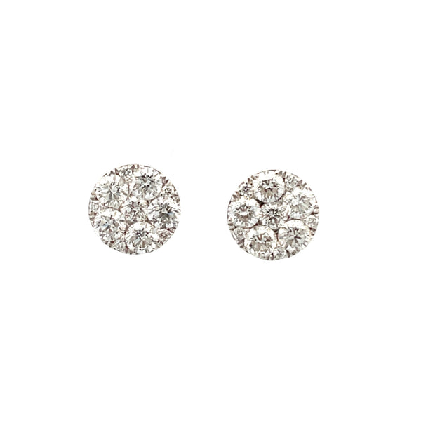 Diamond Cluster Flower Earrings