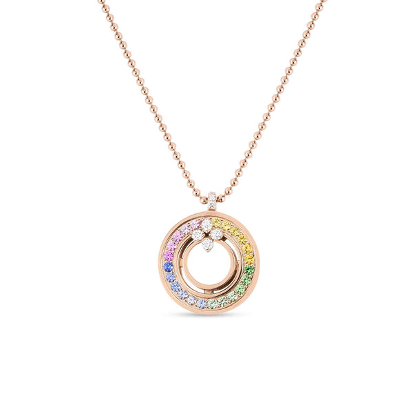 Roberto Coin Love In Verona Rainbow Medallion Necklace