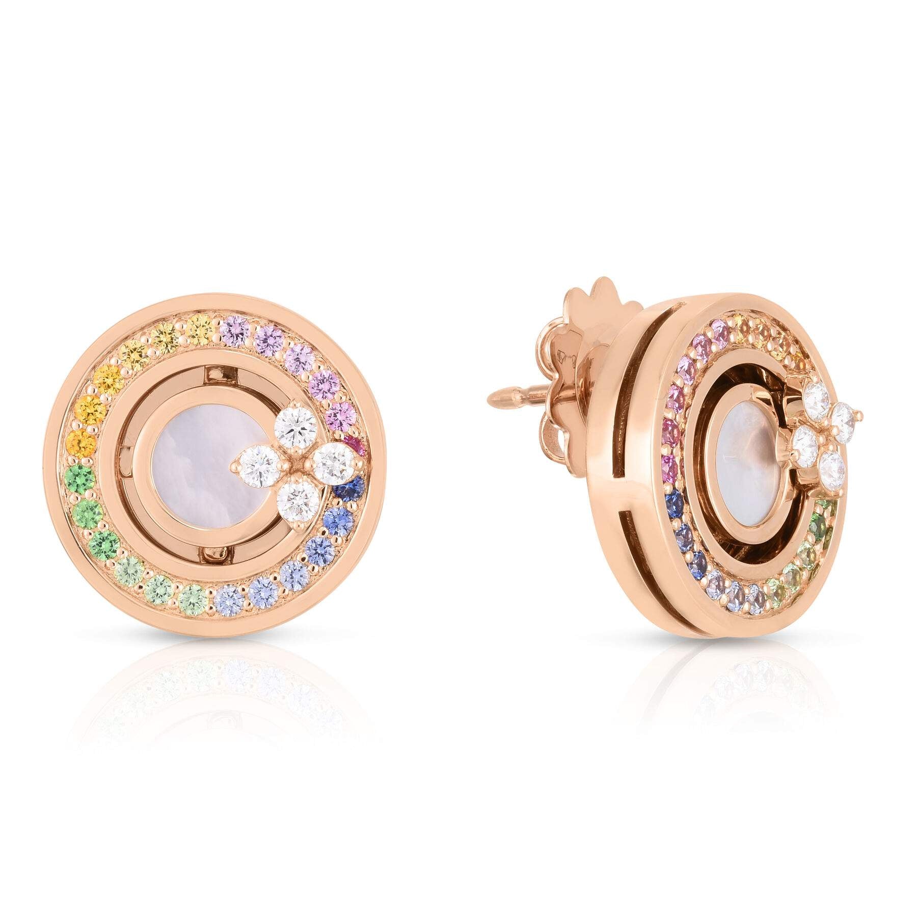 Roberto Coin Love In Verona Rainbow Disc Stud Earrings