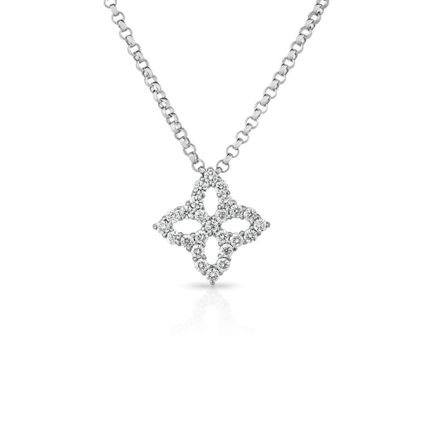 Roberto Coin Princess Flower Small Outline Necklace