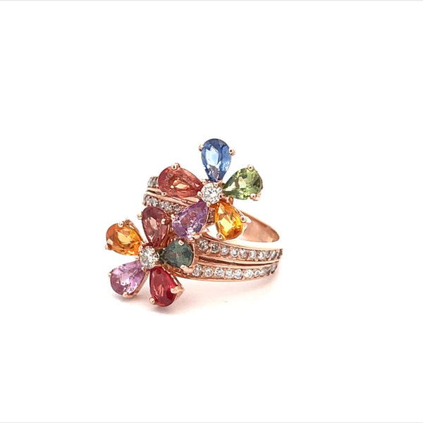 Multi-Colored Sapphire And Diamond Ring Provident Jewelery