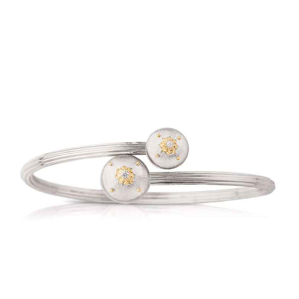 Buccellati Macri Diamond Bypass Bangle Provident Jewelery