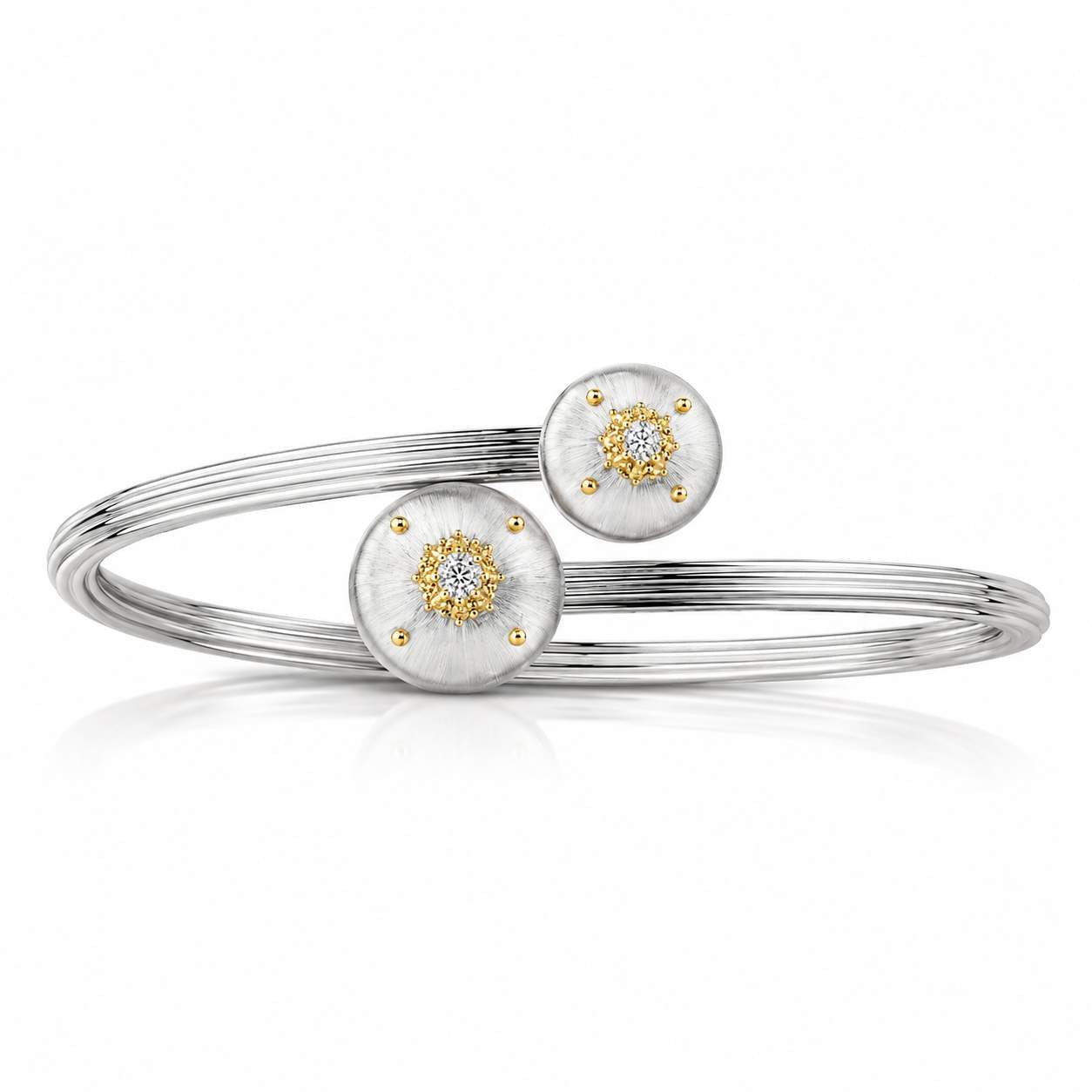 Buccellati Macri Diamond Bypass Bangle