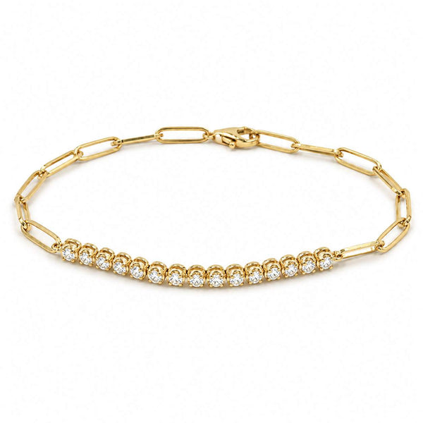 Diamond Half-Paperclip Tennis Bracelet