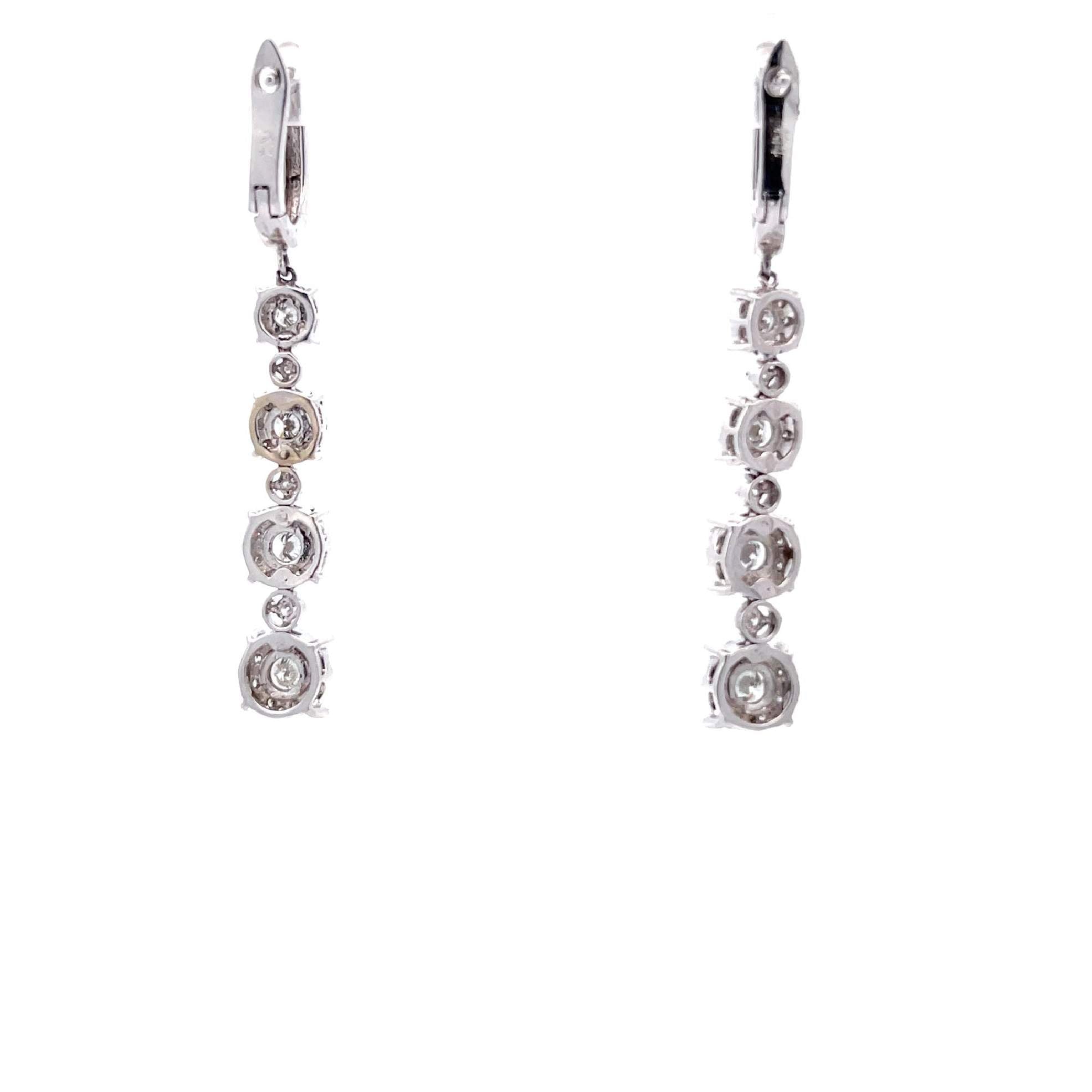 Floret Dangle Diamond Earrings