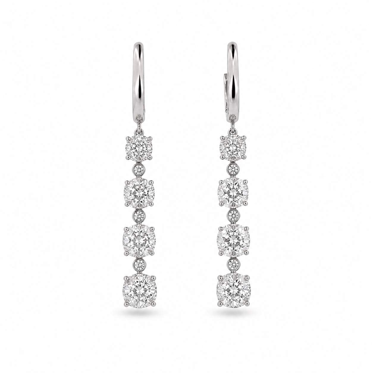 Floret Dangle Diamond Earrings