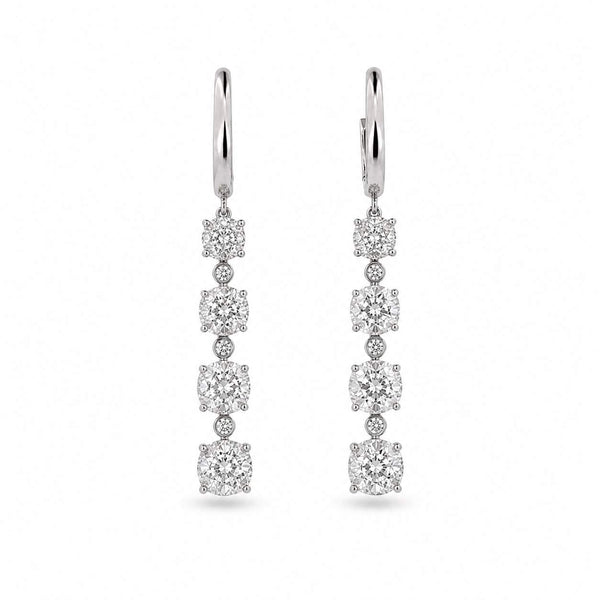 Floret Dangle Diamond Earrings