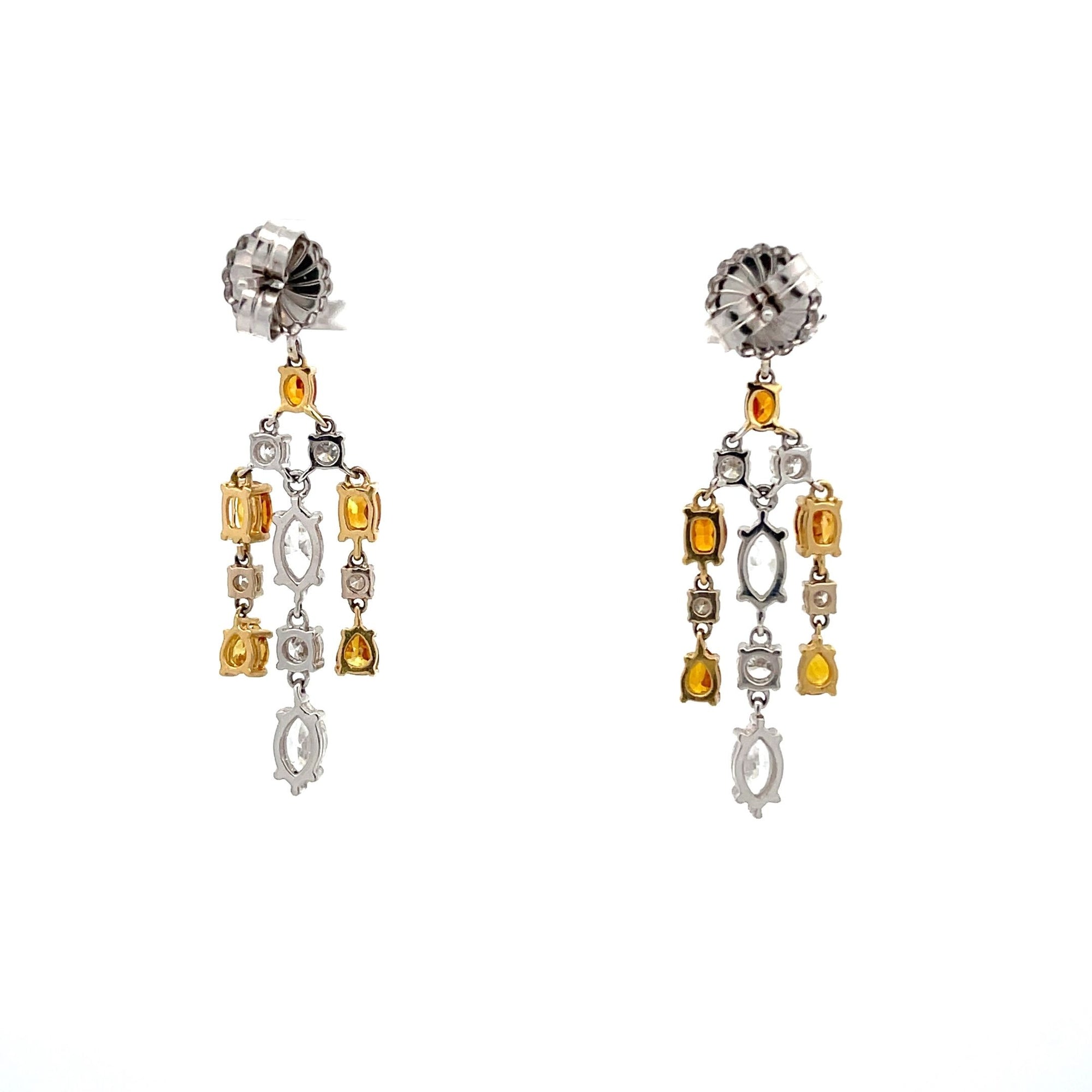Colored Diamond Dangle Earrings